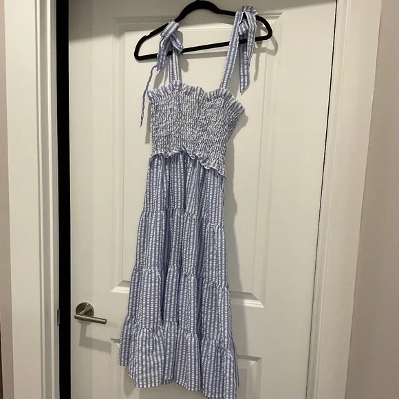 princess polly baby blue dress Picturesque Allure Slate Blue Jacquard Tie-Strap Maxi Dress